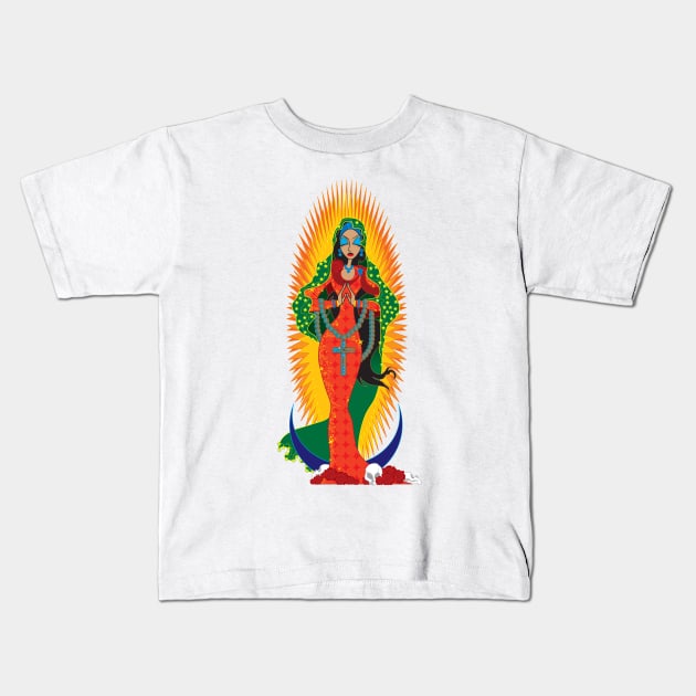 La Virgen de Guadalupe Kids T-Shirt by The Cuban Witch